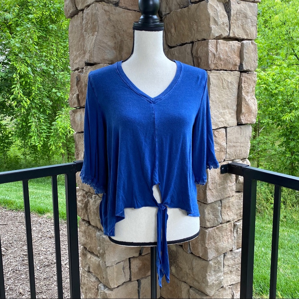 Altar’d State Blue Festival High Low Boho Top